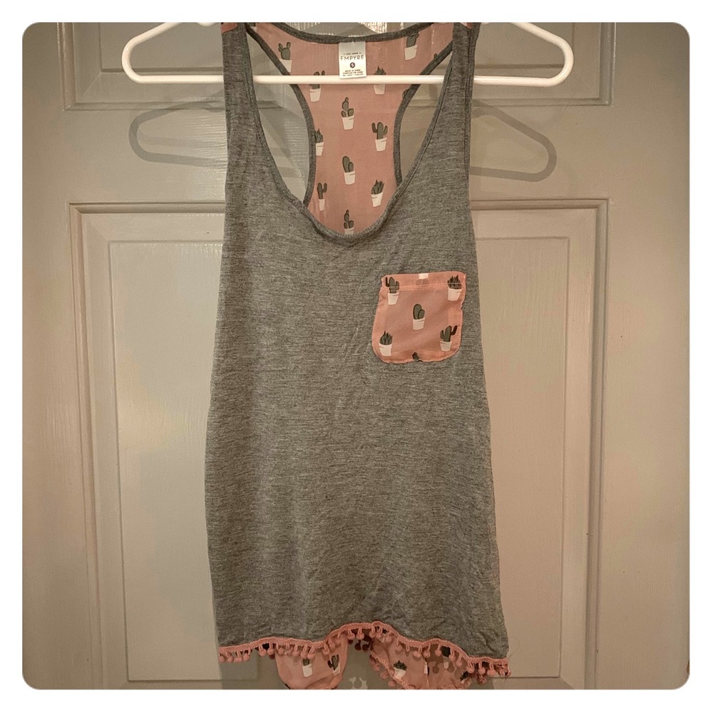 Cactus tank top with sheer back